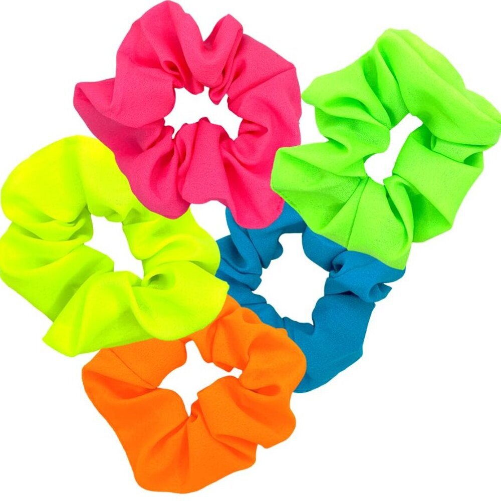Elastic Neon Hair Scrunchies  80s Inspired Accessories For All Hair Types